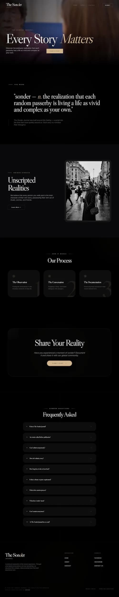 The Sonder Journal Website Design