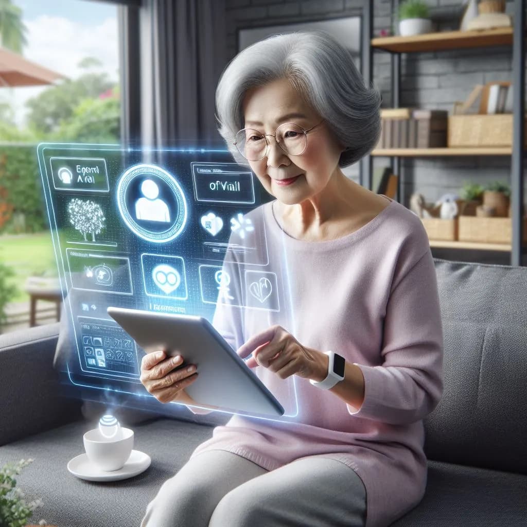 AI Robot Care for the elderly image