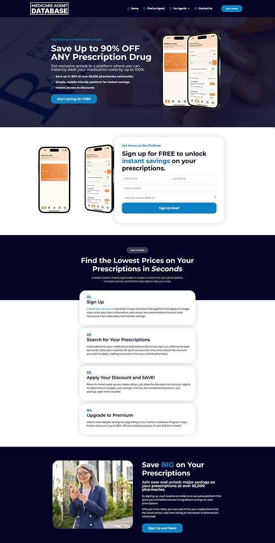Save on Prescriptions Landing Page