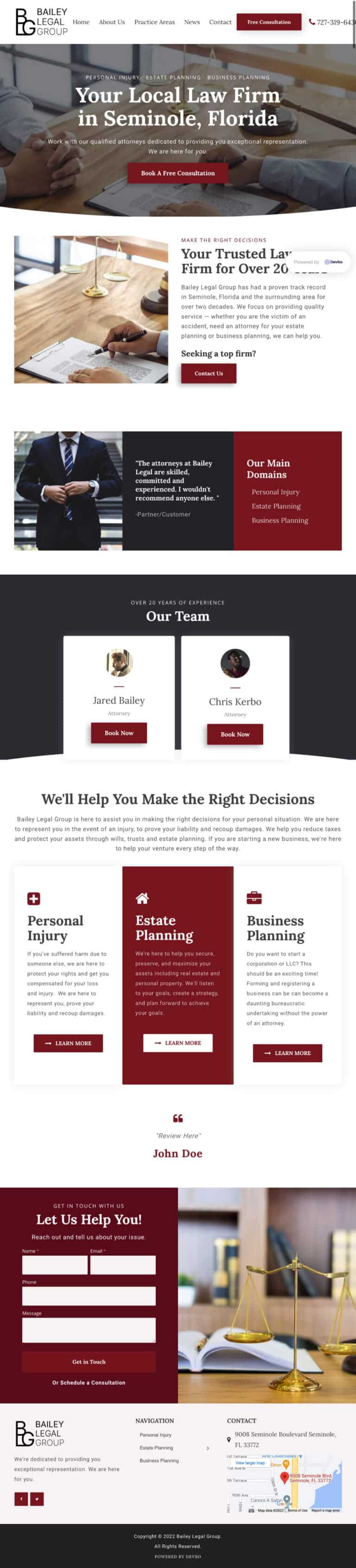 lawyer web design project