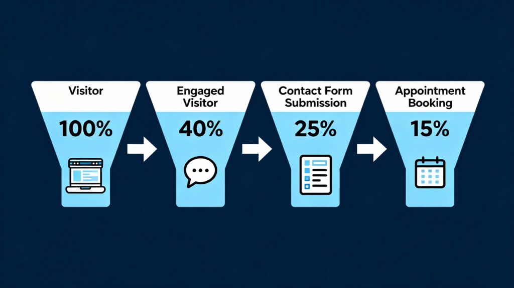 Dental Website Conversion Funnel From Visitor To Booked Appointment 1 Large