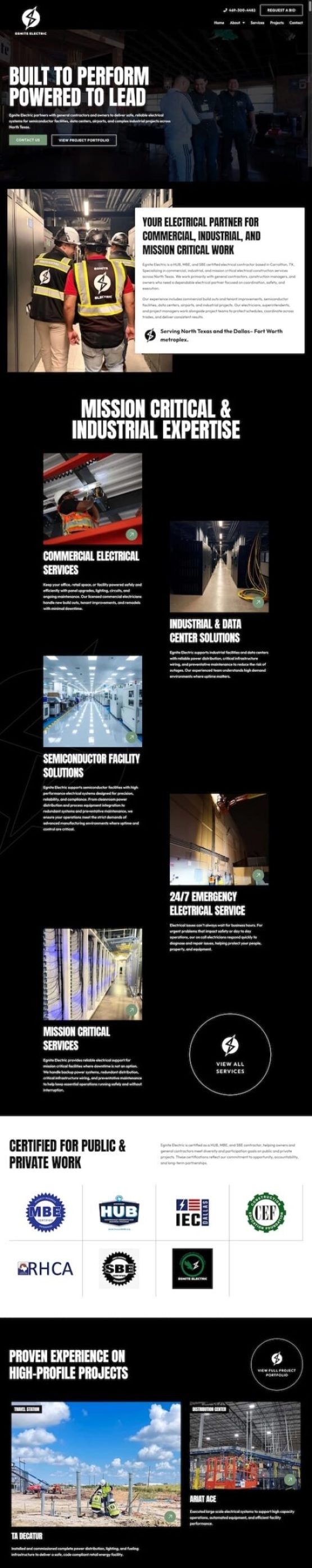 Egnite Electric Website Design
