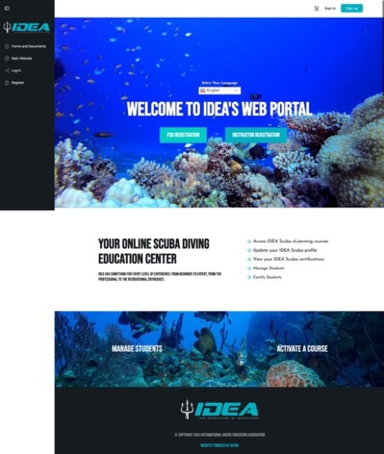 eLearning scuba web design