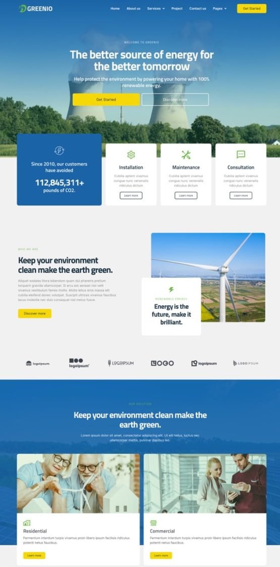 Environment friendly web design and website development example