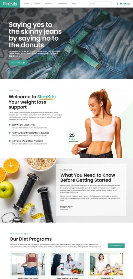 fitness Environment friendly web design and website development example