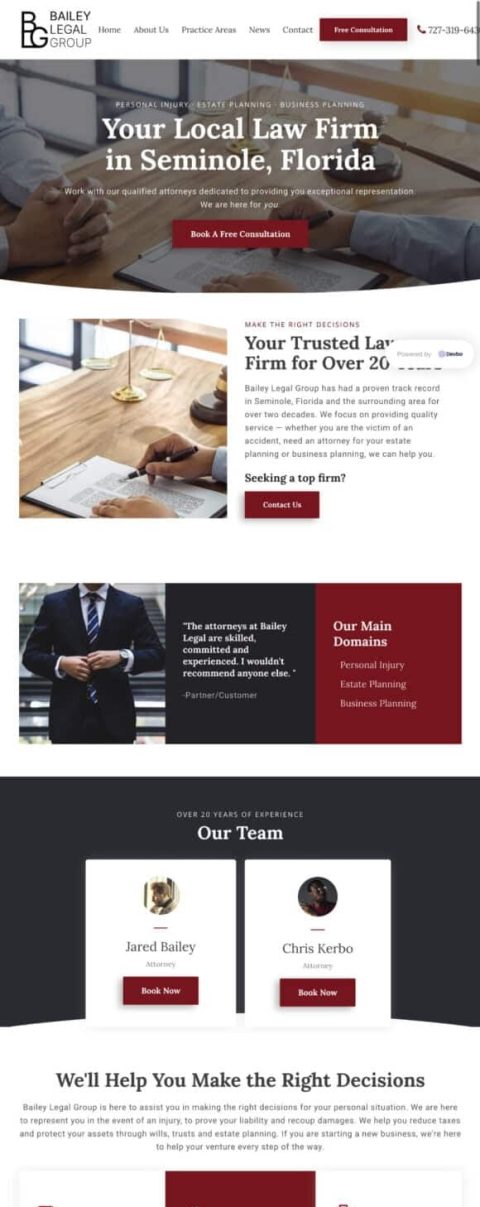 lawyer web design project