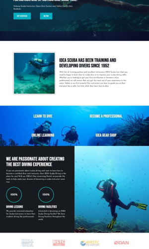 scuba diving web design